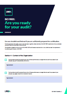 iso 9001 checklist